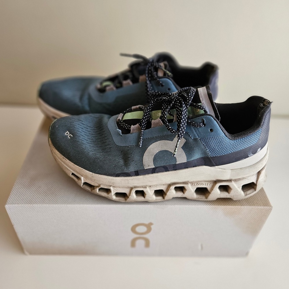 On Cloudmonster Running Shoes Women 9.5 Blue Dust Vapor CloudTec